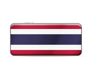 Thailand flag on smartphone screen