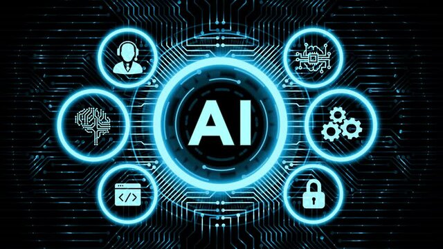 AI Learning and Artificial Intelligence Concept. Business, modern technology, internet and networking concept.