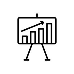 Black line icon for poll