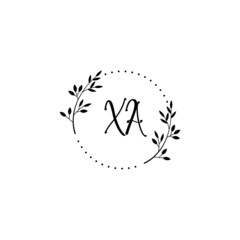 Initial XA Handwriting, Wedding Monogram Logo Design, Modern Minimalistic and Floral templates for Invitation cards	
