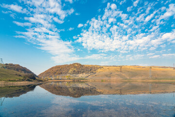 Clouds reflections in a mountain lake