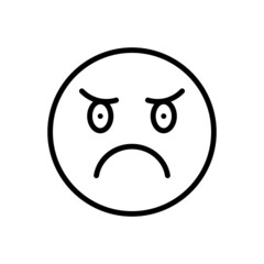 Black line icon for angry