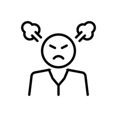 Black line icon for angry