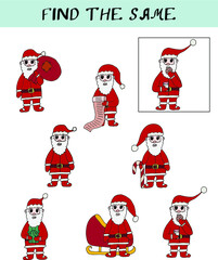 children's puzzle find how to frame Christmas preschool education