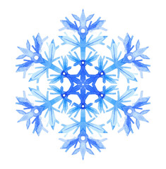 Watercolor Snowflake Illustration on a white background.