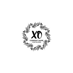 Initial XO Handwriting, Wedding Monogram Logo Design, Modern Minimalistic and Floral templates for Invitation cards	
