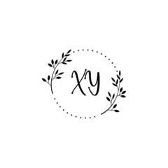 Initial XY Handwriting, Wedding Monogram Logo Design, Modern Minimalistic and Floral templates for Invitation cards	
