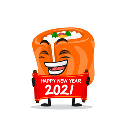 vector illustration of sushi mascot or character