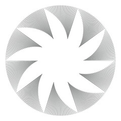 Radial speed Lines in Spiral Form for comic books . fireworks Explosion background . Vector Illustration . Starburst
 round Logo . Circular Design element . Abstract Geometric star rays . Sunburst .