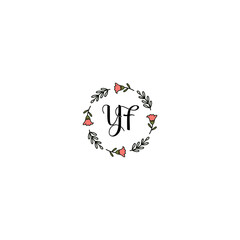 Initial YF Handwriting, Wedding Monogram Logo Design, Modern Minimalistic and Floral templates for Invitation cards	
