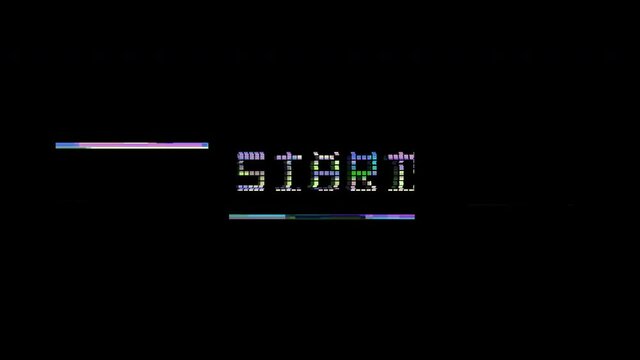 Start Glitch Text Animation on Black Background