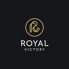 Royal Victory Logo, Vintage logo design template