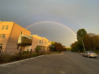 rainbow in the city