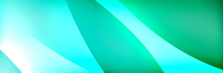 Fluid gradient neon color waves, vector abstract background