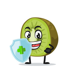 vector illustration of kiwi mascot or character