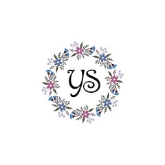 Initial YS Handwriting, Wedding Monogram Logo Design, Modern Minimalistic and Floral templates for Invitation cards	
