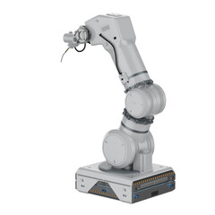 white robotic arm isolated