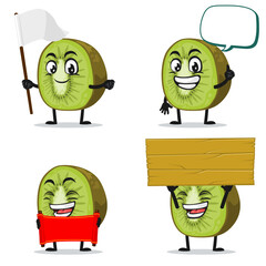 vector illustration of kiwi mascot or character