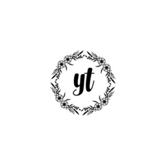 Initial YT Handwriting, Wedding Monogram Logo Design, Modern Minimalistic and Floral templates for Invitation cards	
