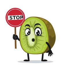 vector illustration of kiwi mascot or character