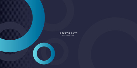 Blue geometric technological circle abstract background. Template brochure and layout design