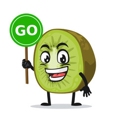 vector illustration of kiwi mascot or character
