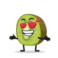 vector illustration of kiwi mascot or character