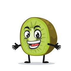 vector illustration of kiwi mascot or character