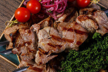 Grilled chicken and pork