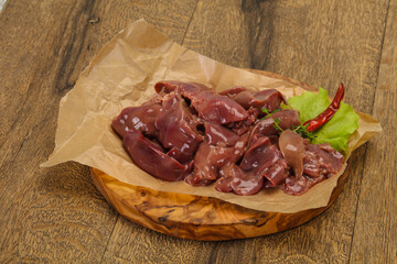 Raw chicken liver ready for cooking