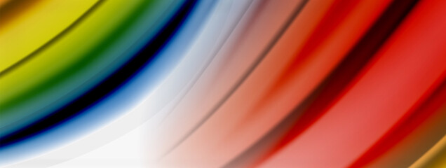 Abstract Background. Smooth flowing lines, blurred waves, rainbow color style stripes. Vector illustrations for covers, banners, flyers and posters and other