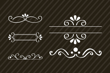 decorative swirls dividers in brown background