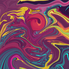 Beautiful liquid digital art background with dynamic composition of different color shades and textures