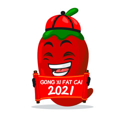 vector illustration of chilli mascot or character