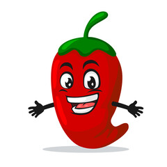 vector illustration of chilli mascot or character