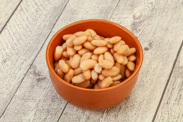 White beans kidney in the bowl