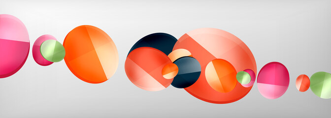 Abstract glossy round shapes vector background. Vector futuristic illustration for covers, banners, flyers and posters and other