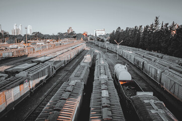 Fototapeta na wymiar old transport railways on the railway tracks
