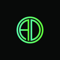 AD MONOGRAM letter icon design on white background.Creative letter AD/A D logo design. AD initials/MONOGRAM Logo design.