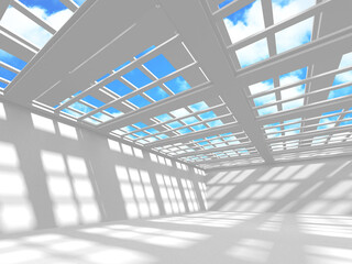 Empty white architecture with sky view