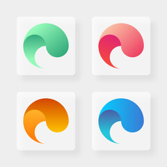 
Abstract logos. Geometrical abstract logos 