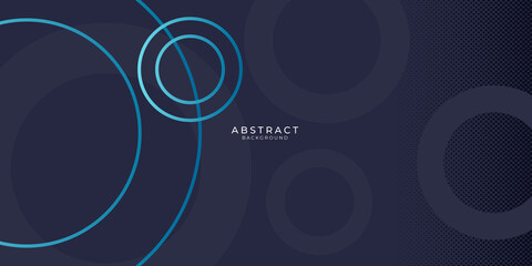 Geometric backgrounc with blue circle polygons vector