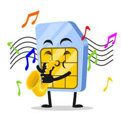 vector illustration of sim card mascot or character