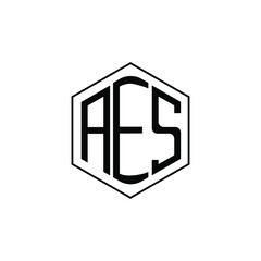 AES letter icon design on white background.Creative letter AES/A E S logo design. AES POLYGON/initials Logo design.