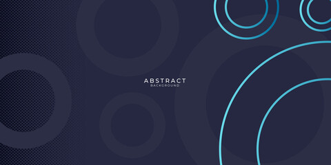 Blue black abstract background with blue circle outlines
