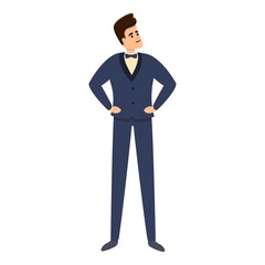 Successful businessman elegant icon. Cartoon of successful businessman elegant vector icon for web design isolated on white background