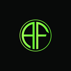 AF MONOGRAM letter icon design on BLACK background.Creative letter AF/A F logo design. AF initials/MONOGRAM Logo design.