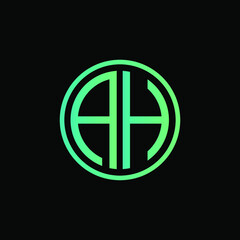 AH MONOGRAM letter icon design on BLACK background.Creative letter AH/A H logo design. AH initials/MONOGRAM Logo design.