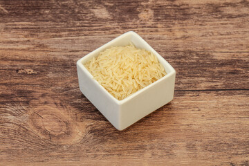 Raw basmati rice in the bowl