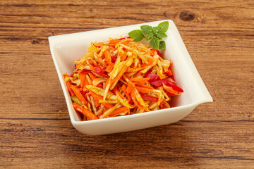 Cabbage salad with carrot and pepper